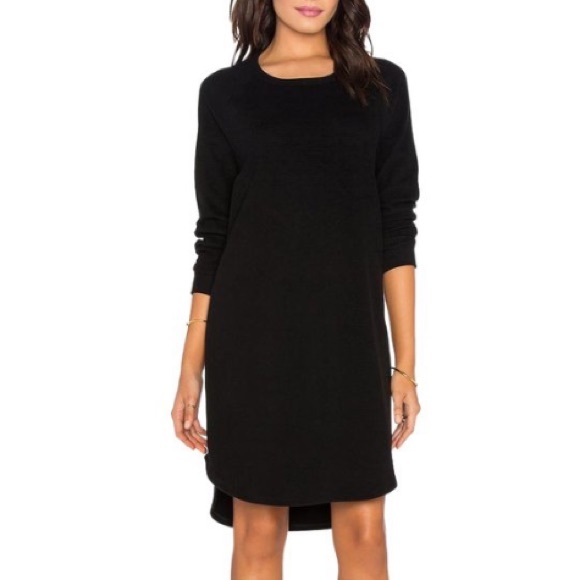 James Perse Dresses & Skirts - James Perse Black Mini Sweatshirt Dress Size Large